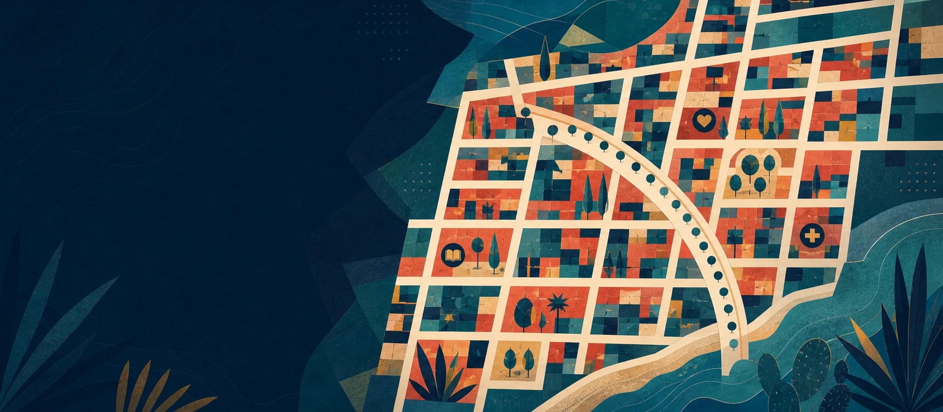Ilustración de Constitución, Rosarito, con rutas y servicios locales verificados para recepción de paquetes