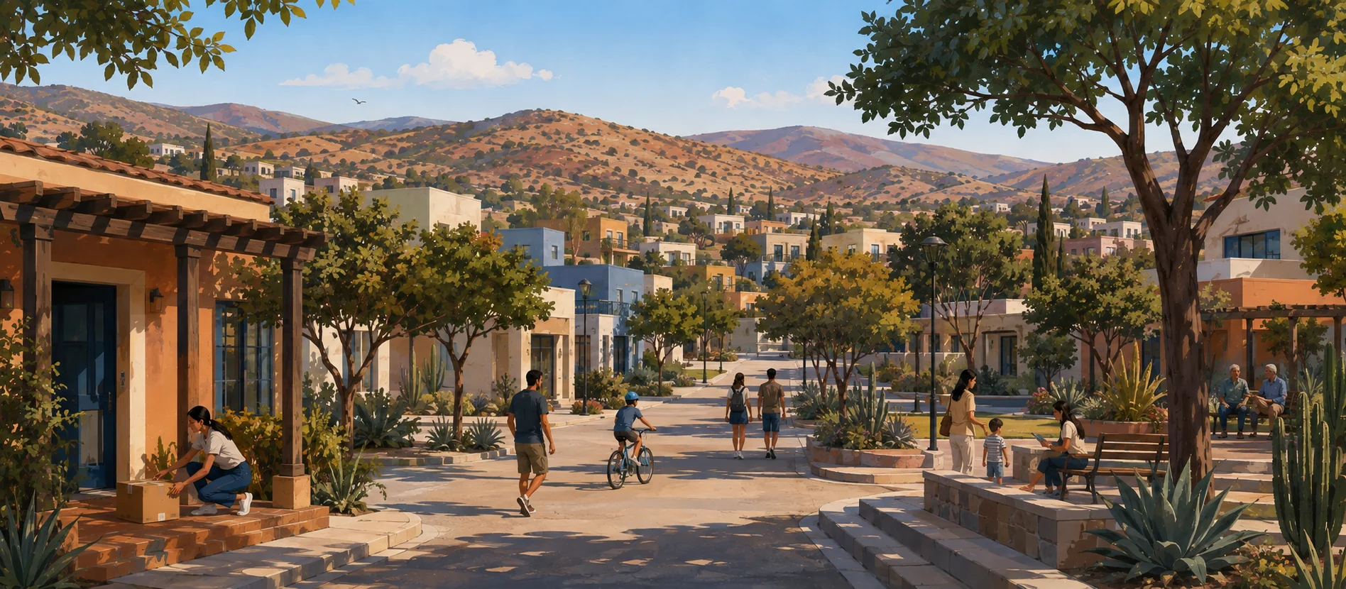 Original illustration representing the residential and recorded service context of Azteca, Ensenada