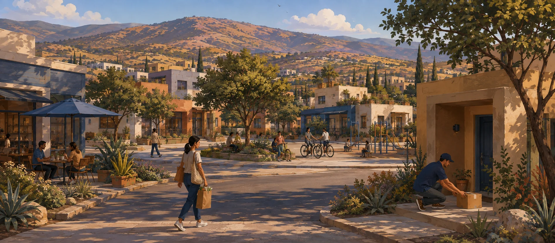Original illustration representing the residential and recorded service context of Bellavista, Ensenada