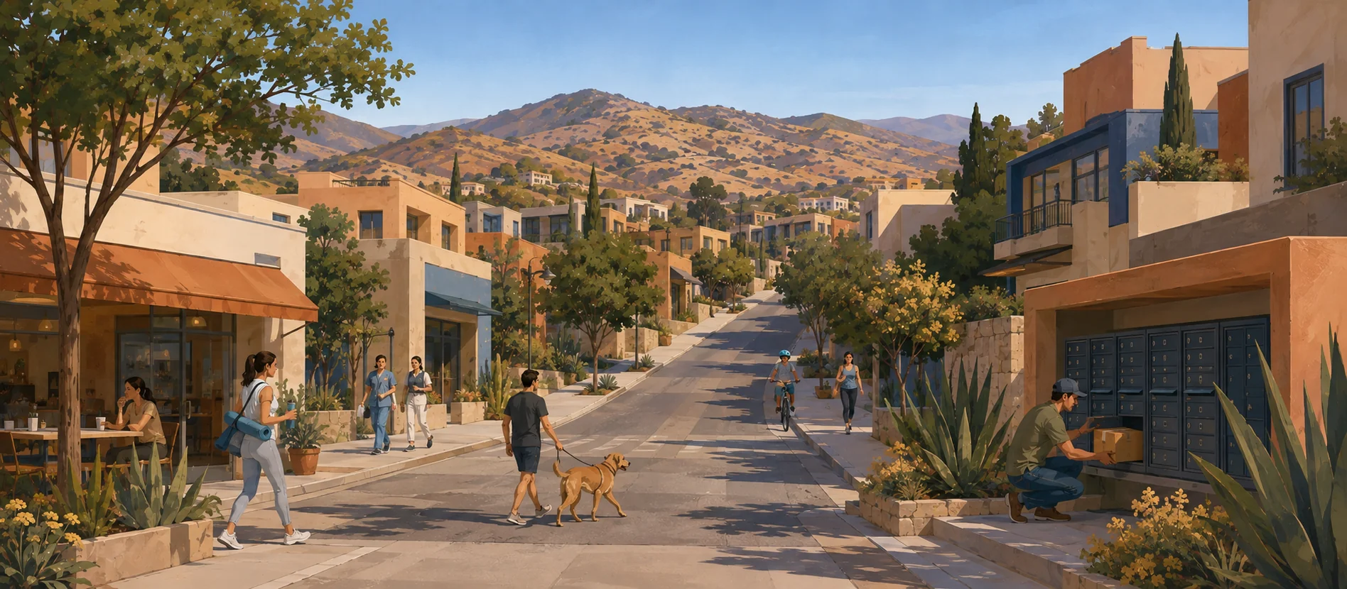 Original illustration representing the residential and recorded service context of Benito Juárez, Ensenada