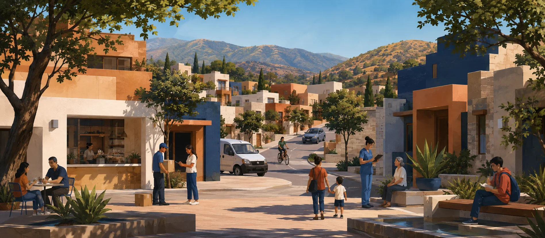Original illustration representing the residential and recorded service context of Chávez, Tecate