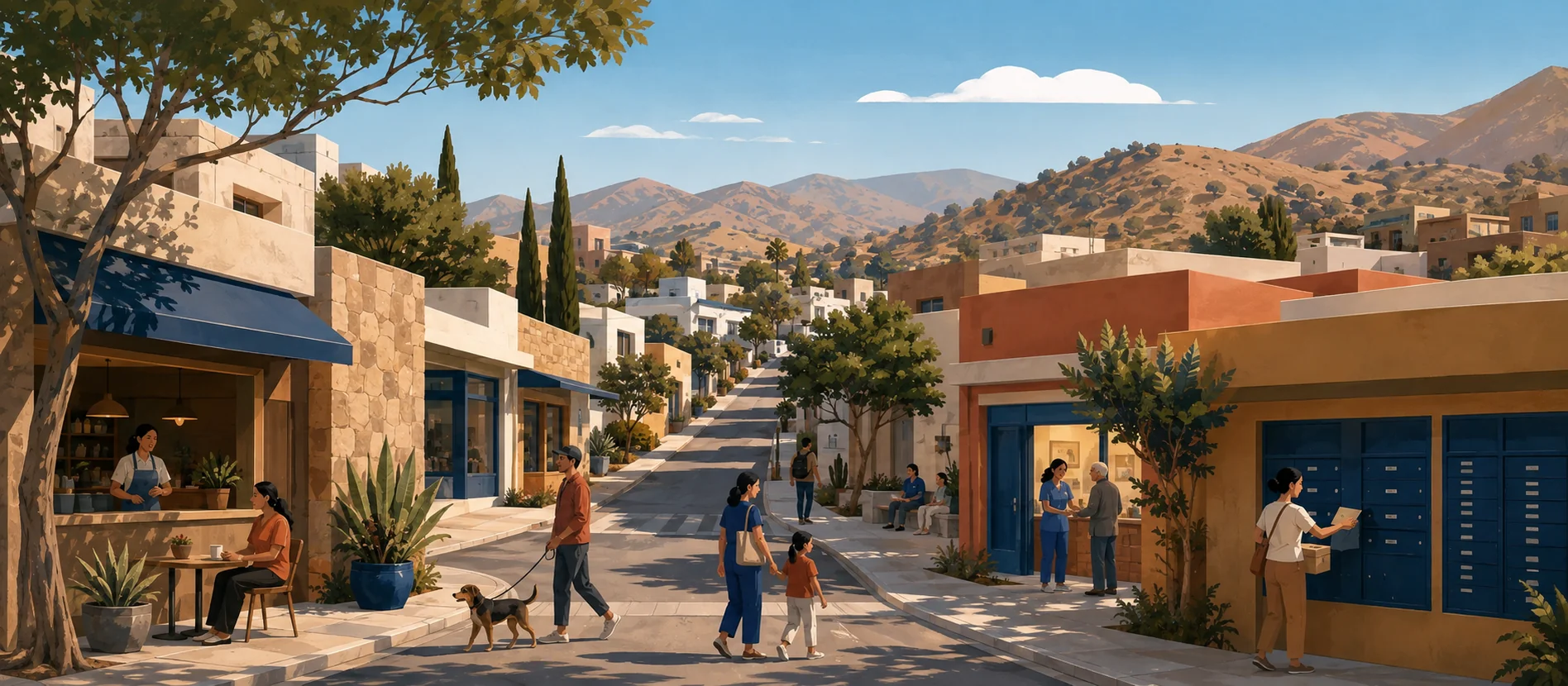Original illustration representing the residential and recorded service context of Cucapah, Tecate