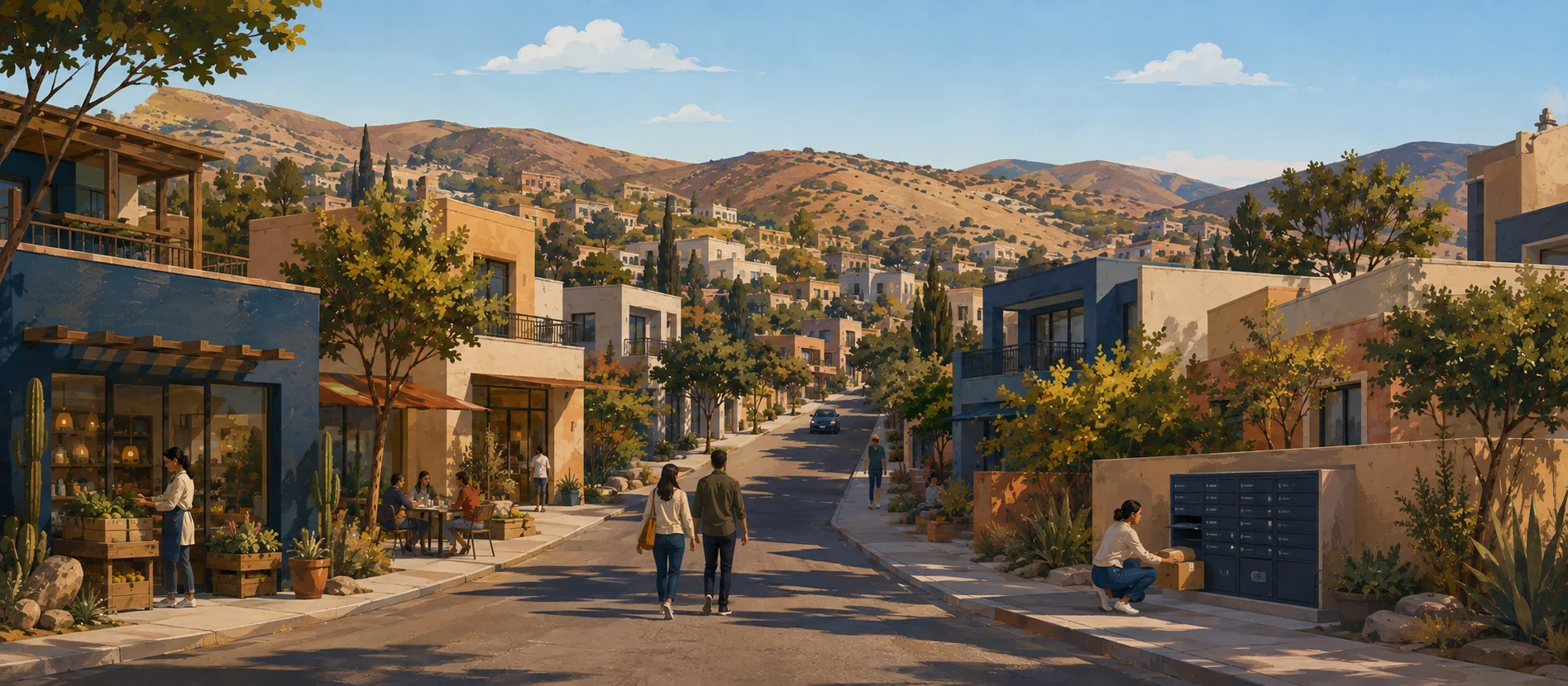 Original illustration representing the residential and recorded service context of Del Carmen, Ensenada