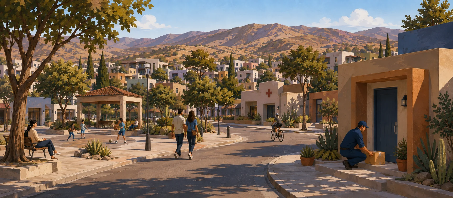 Original illustration representing the residential and recorded service context of Empleados, Ensenada
