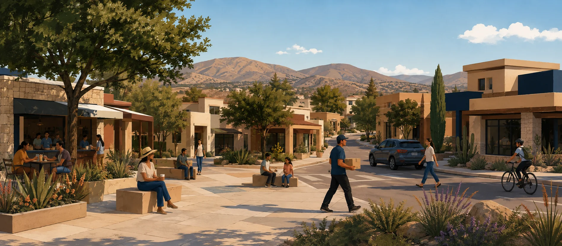 Original illustration representing the residential and recorded service context of Escudero, Tecate