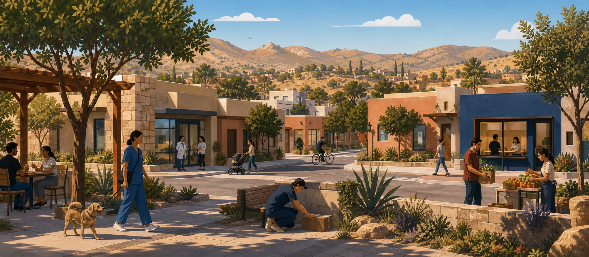 Original illustration representing the residential and recorded service context of Espinoza, Tecate
