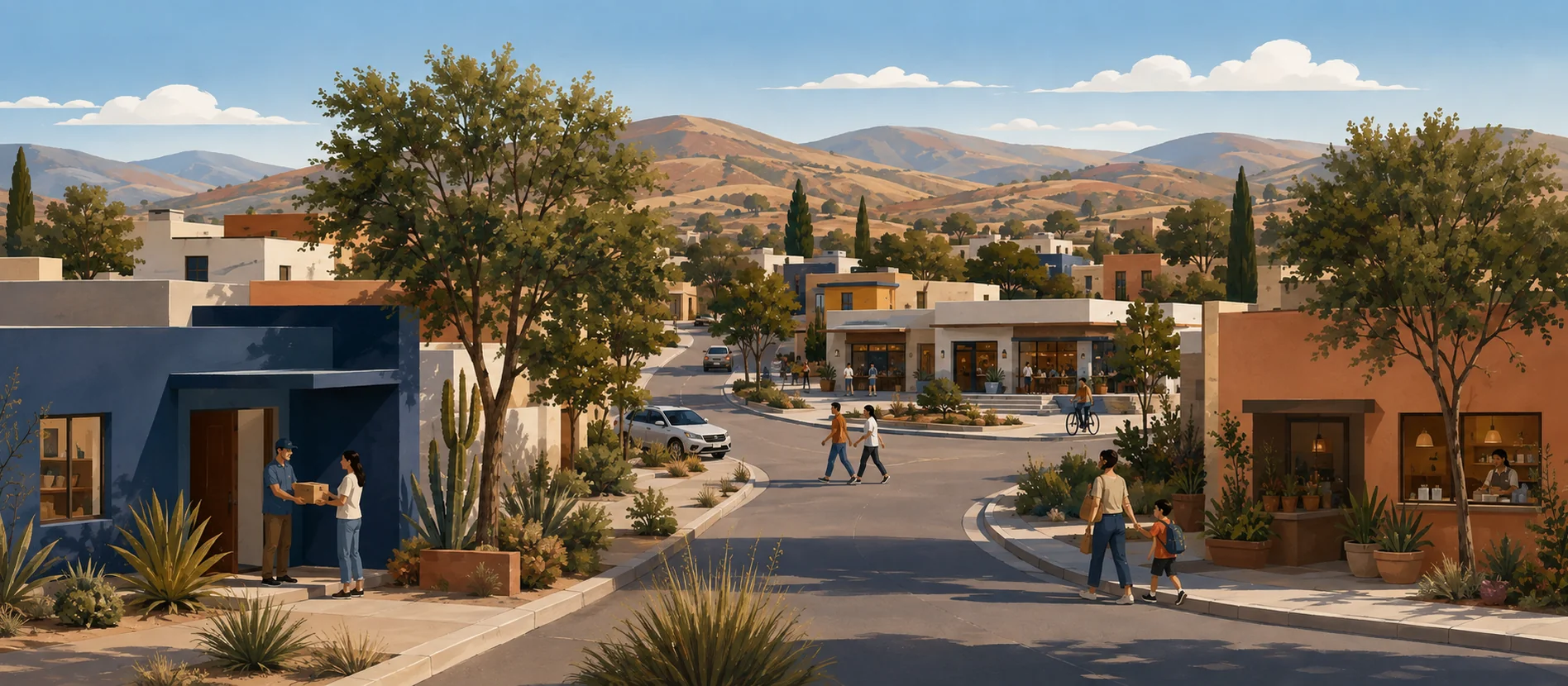 Original illustration representing the residential and recorded service context of Francisco Villa, Tecate
