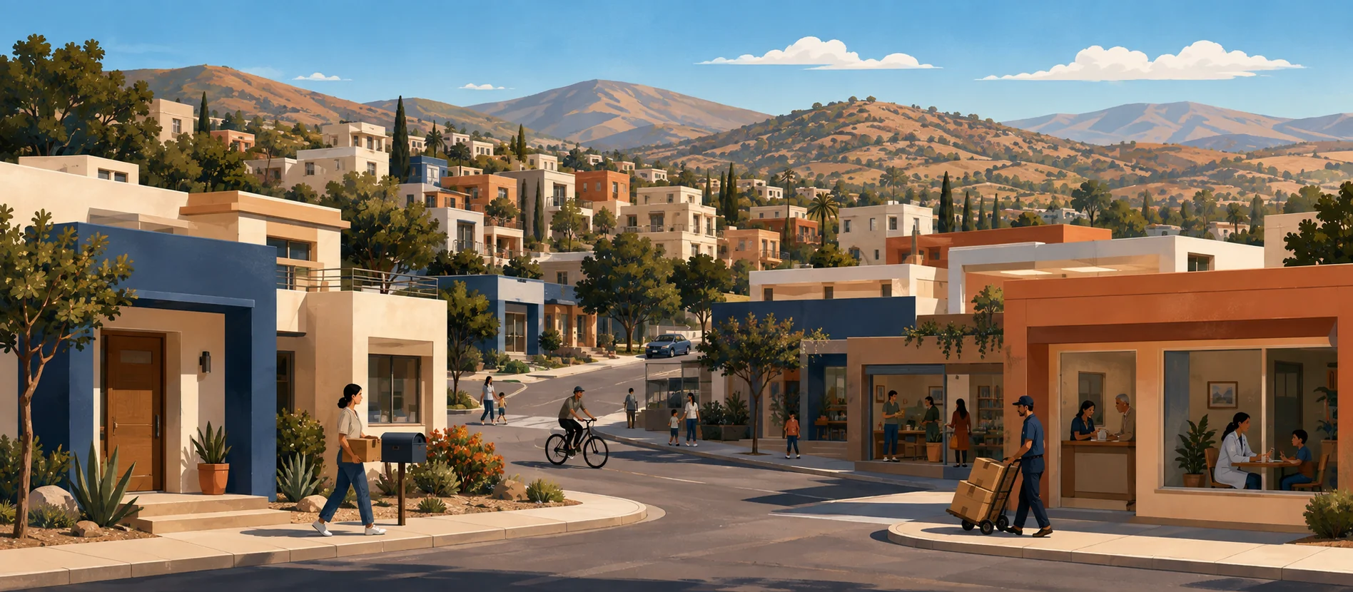 Original illustration representing the residential and recorded service context of Guajardo, Tecate