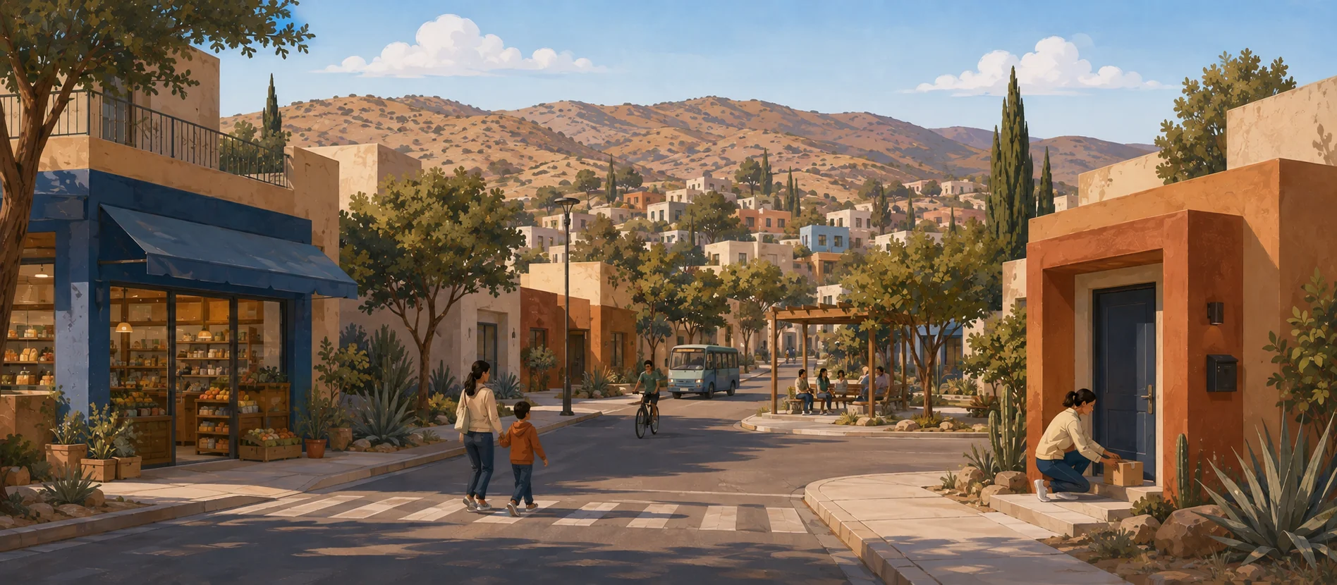 Original illustration representing the residential and recorded service context of Industrial, Ensenada