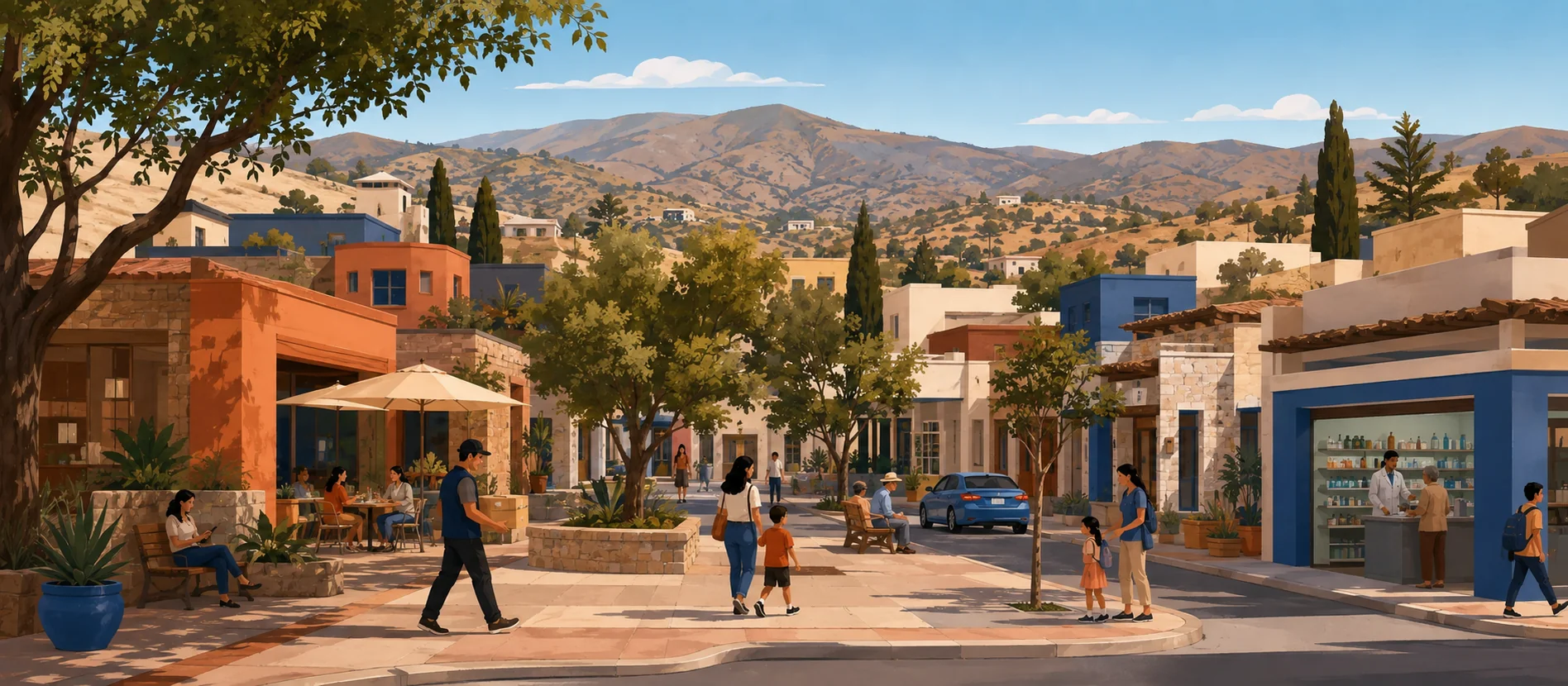 Original illustration representing the residential and recorded service context of Industrial, Tecate