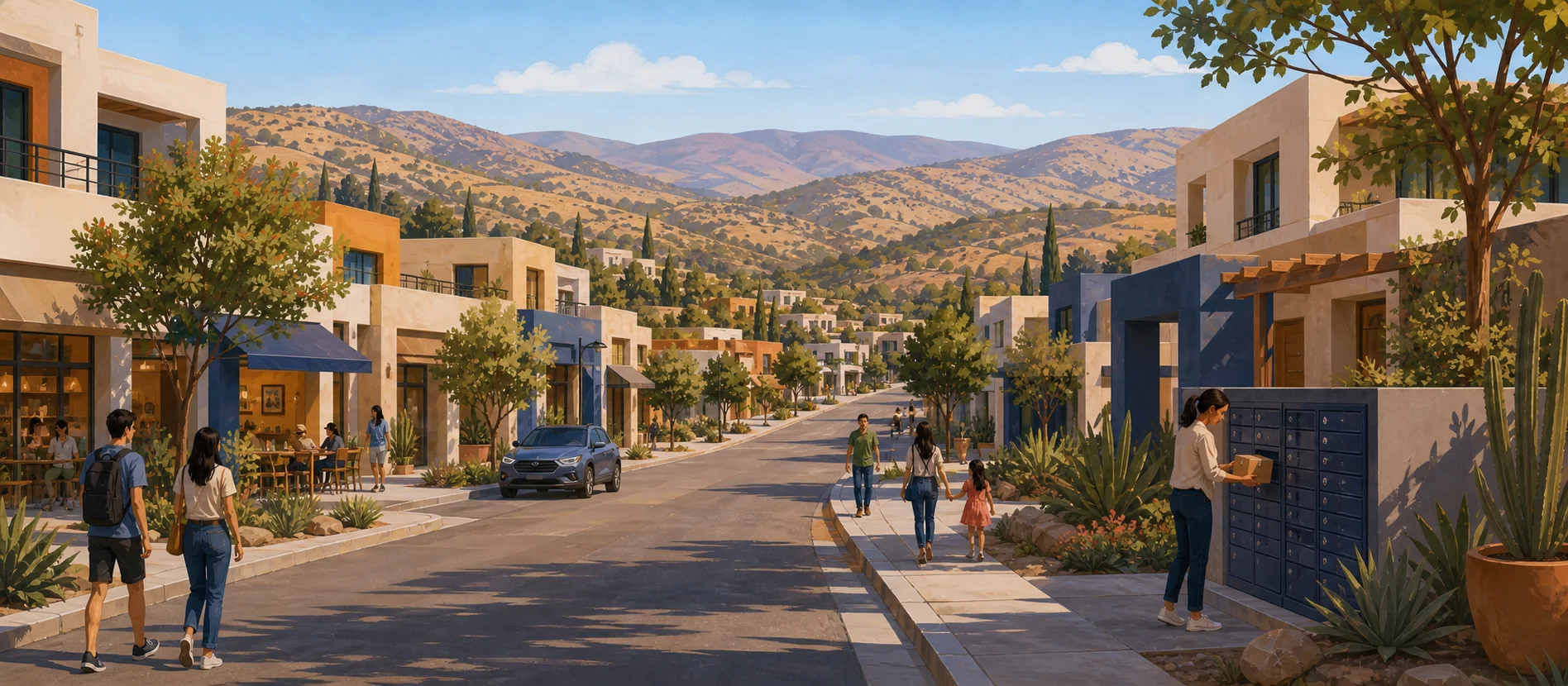 Original illustration representing the residential and recorded service context of Luis Echeverría Álvarez, Ensenada