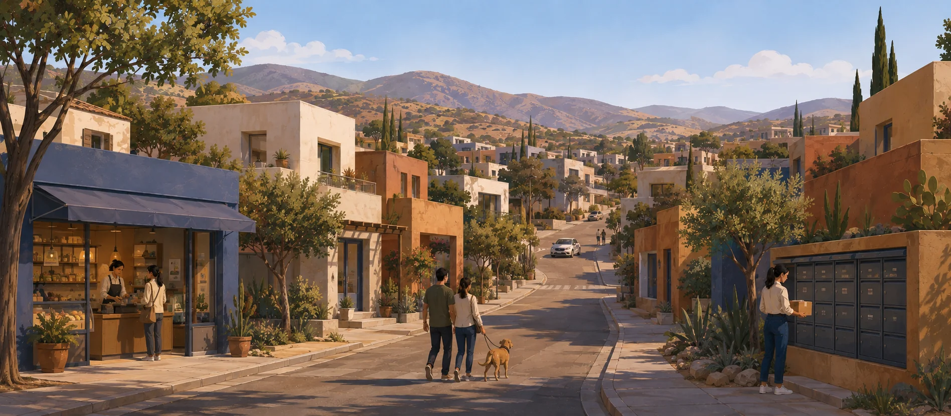 Original illustration representing the residential and recorded service context of Reforma, Ensenada
