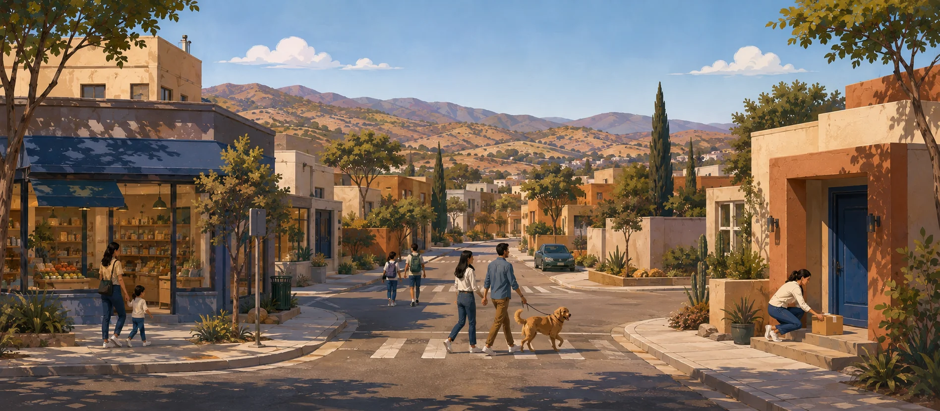 Original illustration representing the residential and recorded service context of Sexto Ayuntamiento, Ensenada