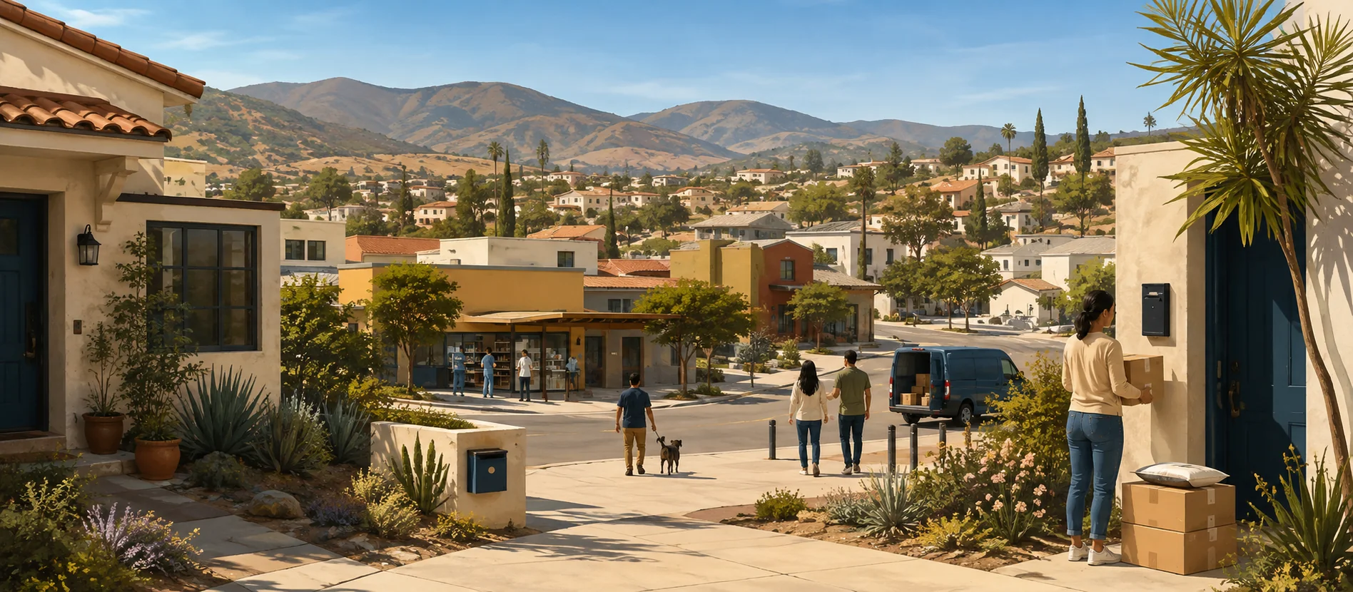 Original illustration representing the residential and recorded service context of Buenaventura, Ensenada