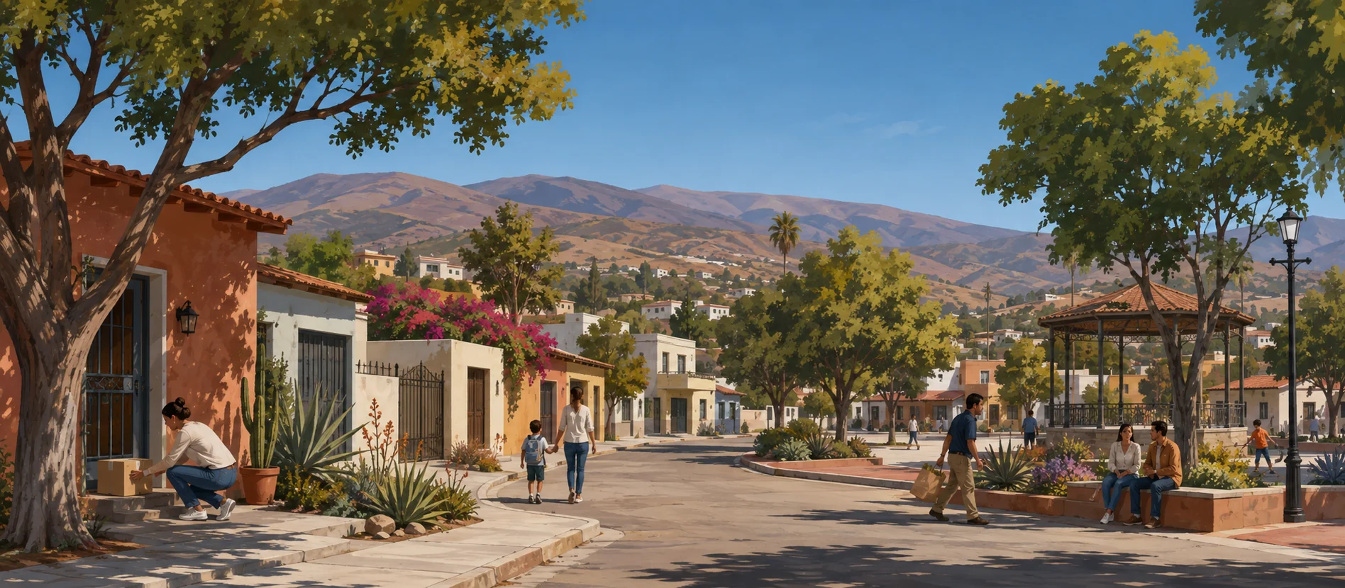 Original illustration representing the residential and recorded service context of Emiliano Zapata, Ensenada