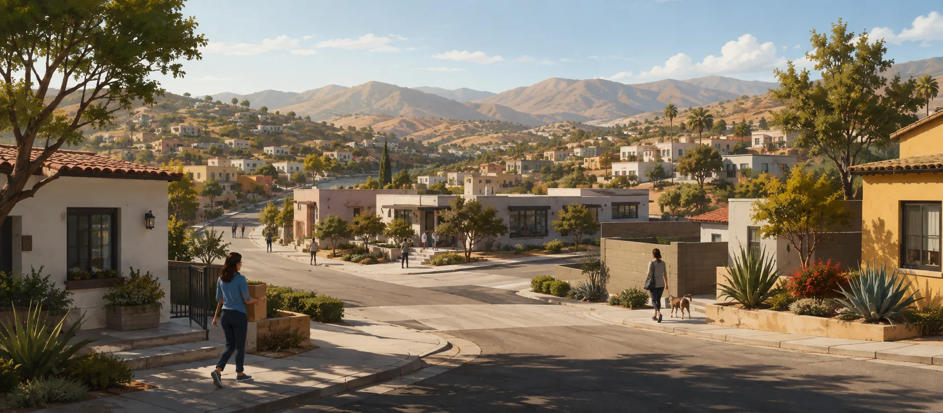 Original illustration representing the residential and recorded service context of Montemar, Ensenada