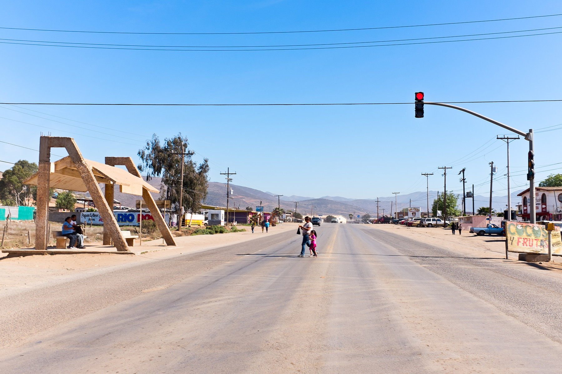 Agricultural Valley Fields and Carretera Transpeninsular Highway in Maneadero Ensenada